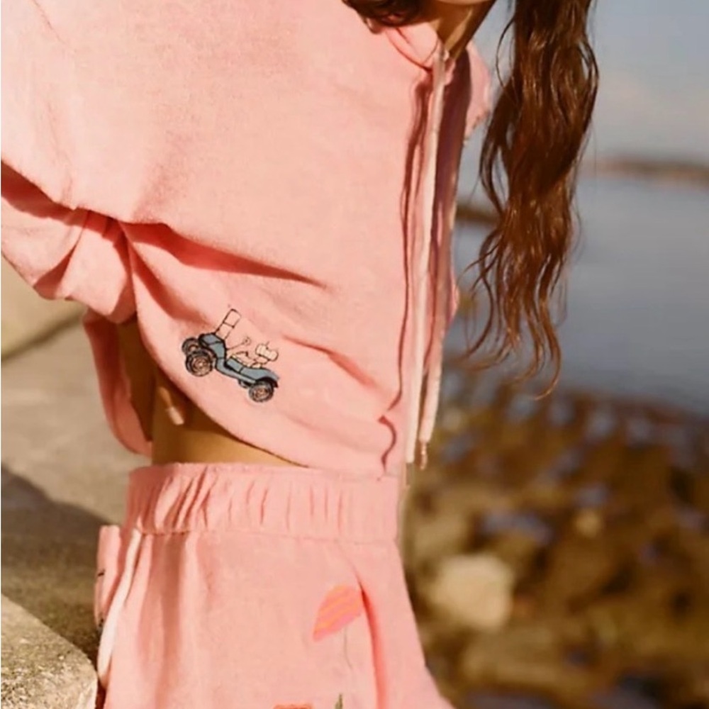 Pink Hoodie and Shorts Set